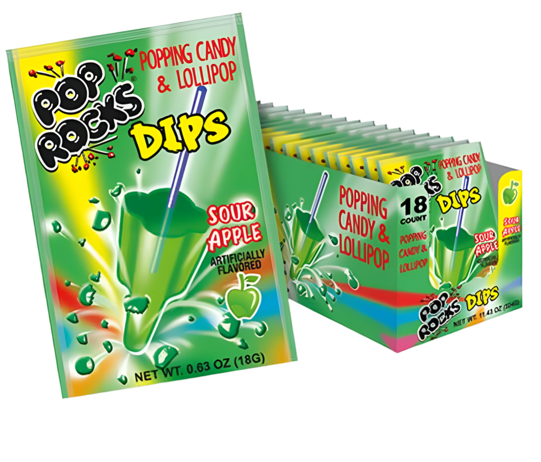 Pop Rocks Dips Sour Apple Full Case