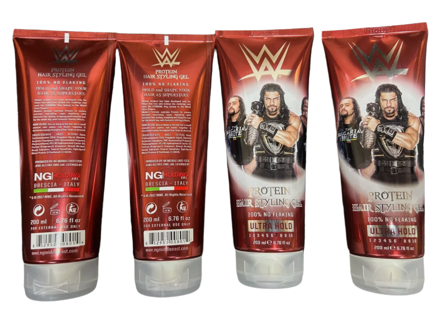 WWE Protein Hair Styling Gel 6.7 Ounce 4-Pack Ultra Hold 100% No Flaking Styling Gel