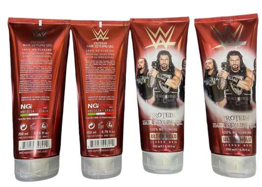 WWE Protein Hair Styling Gel 6.7 Ounce 4-Pack Ultra Hold 100% No Flaking Styling Gel