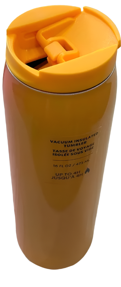 Starbucks 2022 Orange and Pink Ombre Vacuum Insulated Stainless Steel Tumbler, 16 Oz (Grande) Open Lid Top

