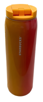 Starbucks 2022 Orange and Pink Ombre Vacuum Insulated Stainless Steel Tumbler, 16 Oz (Grande) Side view logo