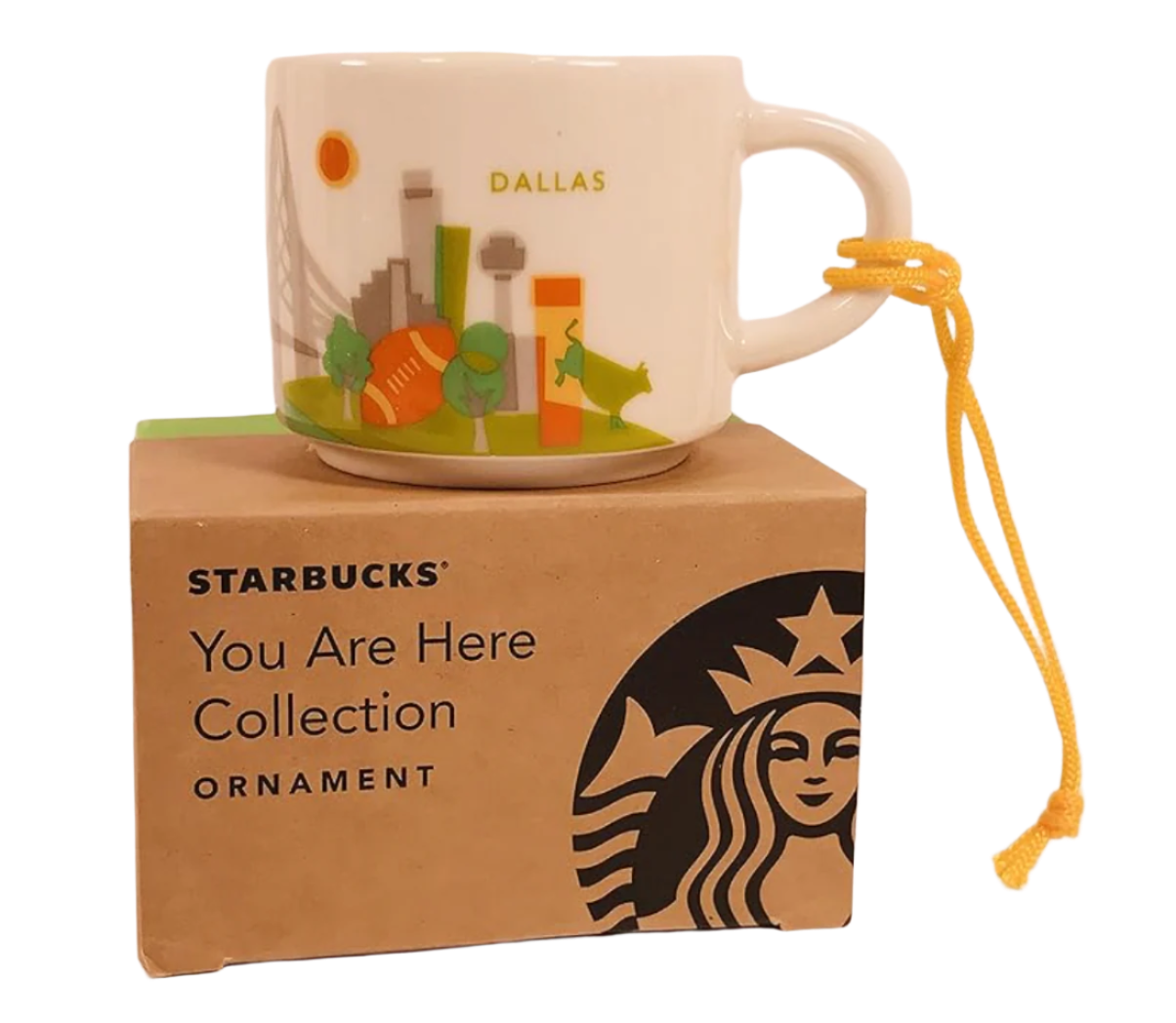 Starbucks Collectors Dallas You Are Here Collection 2 Oz. Cup Ornament Gift Item