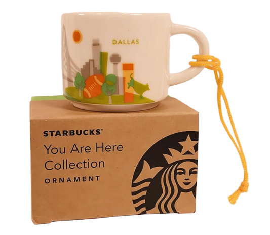 Starbucks Collectors Dallas You Are Here Collection 2 Oz. Cup Ornament Gift Item